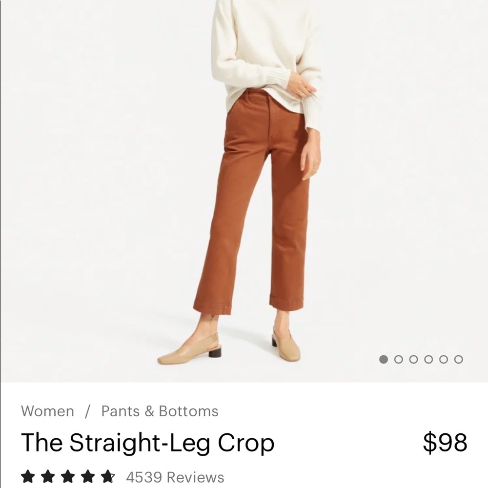 Everlane straight leg crop size 0 short in coco brown